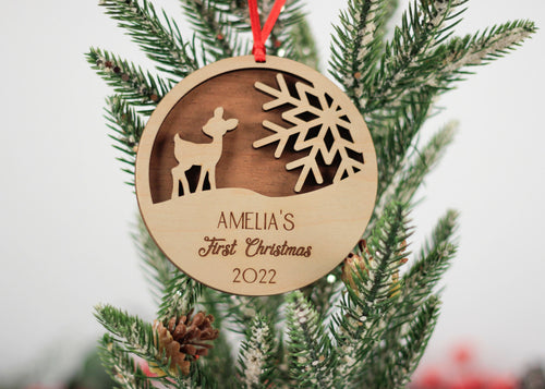 My First Christmas Personalized Baby’s First Christmas Ornament 2022 Custom Kids Name Bauble Tree Decoration Gift for New Parents for Baby