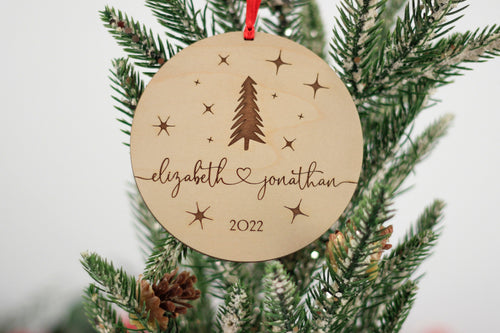 Engagement Ornament Couples Name Christmas Ornament 2022, Personalized Ornament First Christmas Together Newlywed Gift for Friends, Partners