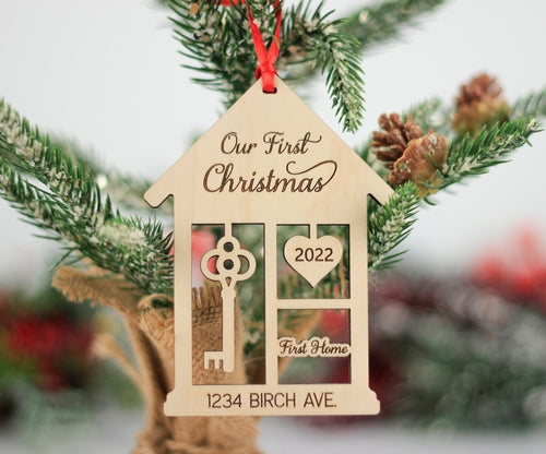 First House Ornament, New Home Ornament Christmas Keepsake, First Christmas in our First Home, Housewarming Gift, Real Estate Homebuyer Gift
