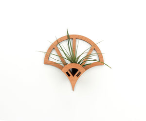 Air Plant Holder Geometric Wooden Wall Hanging Display, Office or Home Decor Plant Lover Gift Living Wall Art Air Plant Hanger Wall Vase