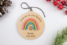 Load image into Gallery viewer, Pet Memorial Ornament,  Dog Loss Gift, Rainbow Bridge Pet Remembrance Ornament, Dog Memorial Ornament, In Memory Dog , Forever in our Hearts
