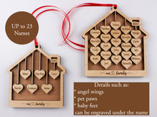 Load image into Gallery viewer, 1-23 Names Family Christmas Ornament 2023,  Large Family Ornament Personalized Christmas Ornaments, Grandkids Ornament, Grandparent Gift
