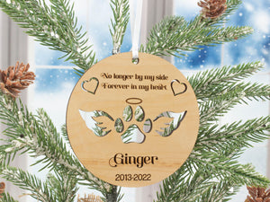Pet Memorial Ornament Angel Paw Ornament Paw with Wings Christmas Ornament Remembrance Ornament Dog Passing Away Sympathy Gifts