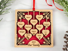 Load image into Gallery viewer, 2-12 Names Family Christmas Ornament 2023,  Large Family Ornament Personalized Christmas Ornaments, Grandkids Ornament, Grandparent
